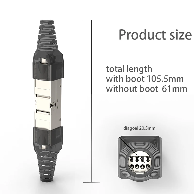 LAN cabo extensão conector, rede extensor, adaptador de junção, caixa de conexão, RJ45, Cat5e, Cat6A, Cat7