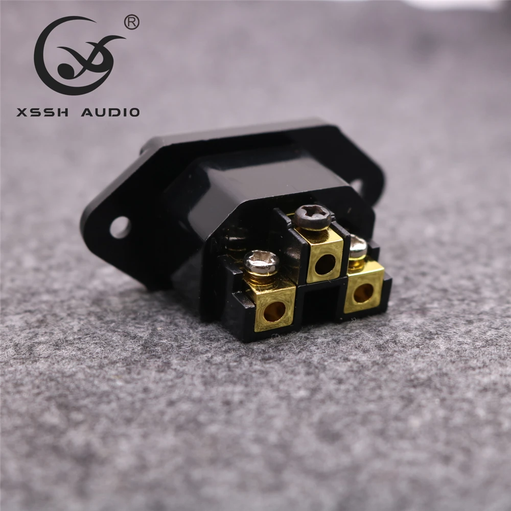 4 قطعة مخرج طاقة لتقوم بها بنفسك HIFI T2 النحاس تصفيح الروديوم تصفيح الذهب موصل الولايات المتحدة التوصيل 3 دبابيس التيار المتناوب 250 فولت 10A IEC مدخل المقبس الكهربائي