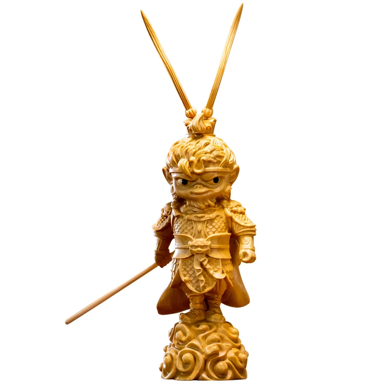 

Monkey King Sun Wukong Statue: A Unique Fusion of Myth and Craftsman, Wooden Masterpiece Collection for Home Decor