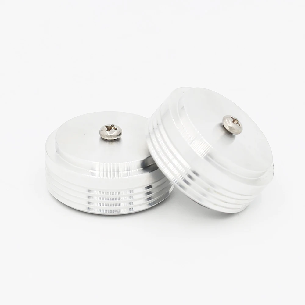 4pcs 40 x17mm audio amplifier speaker feet spikes silver Ring machine mats pads