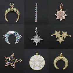 Fabulous Diy Universe CZ Charms Wholesale Star Necklace Pendant Zircon Moon Rainbow Connector For Jewelry Bracelet Making