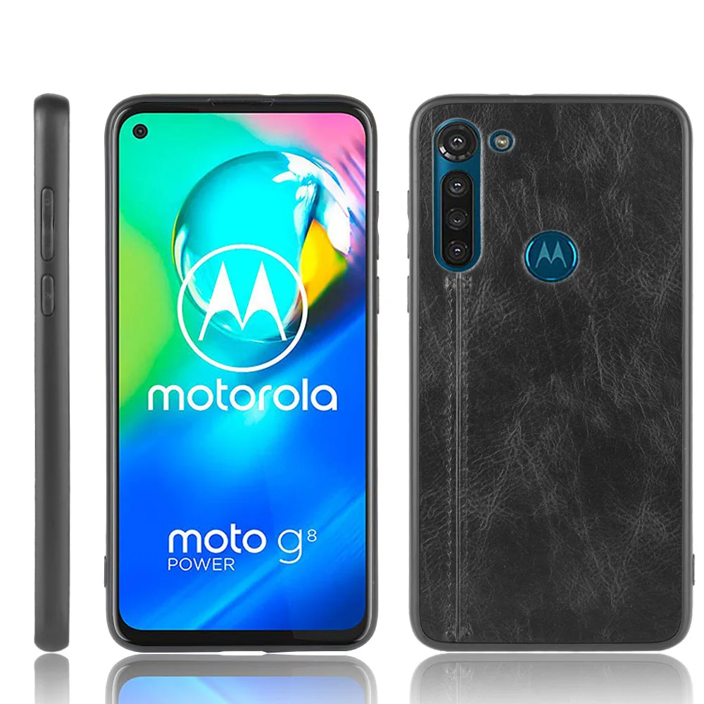 For Motorola Moto G8 Power XT2041-1 Case Suture Soft Edge PU Leather Hard Phone Cover For Motorola Moto G8 Power G8Power Case