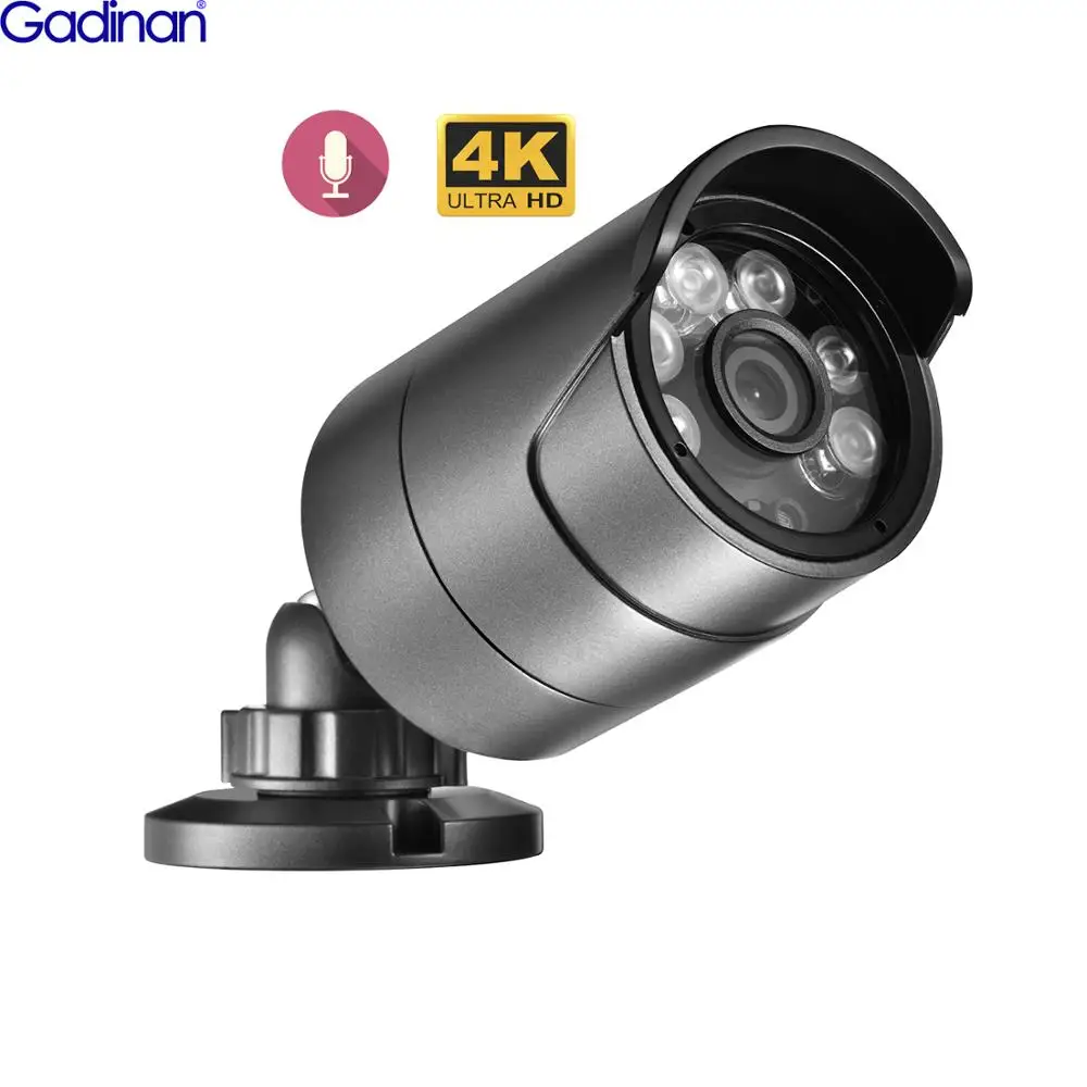 Gadinan 4K IP Camera H.265AI 8MP 5MP 4MP Camera 3840X2160 Audio Outdoor Motion Detection CCTV Video Security Surveillance POE