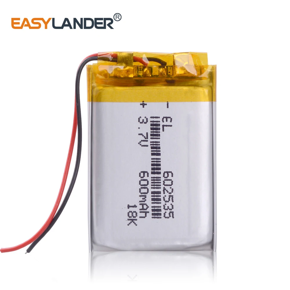 3.7 فولت 802535 800mAh 602535 600mah ليثيوم أيون بطارية ليثيوم بوليمر بلوتوث سماعات العمود مسجل دي في أر مسجل