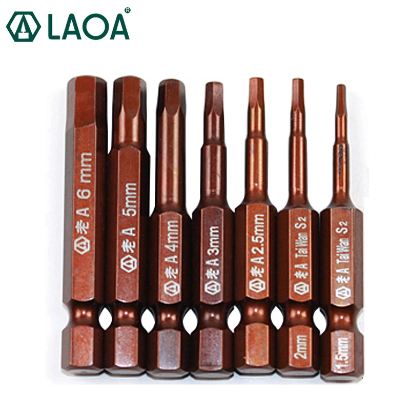 LAOA 육각 스크루 드라이버 비트, 전기 스크루 드라이버 비트, H1.5, H2.0, H2.5, H3.0, H4.0, H5.0, H6.0, 1 개