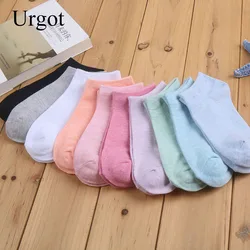 Urgot-Chaussettes de couleur bonbon pour femmes et filles, décontractées, courtes, bateau de rinçage, coupe basse, nouvelle mode, 10 pièces = 5 paires par lot