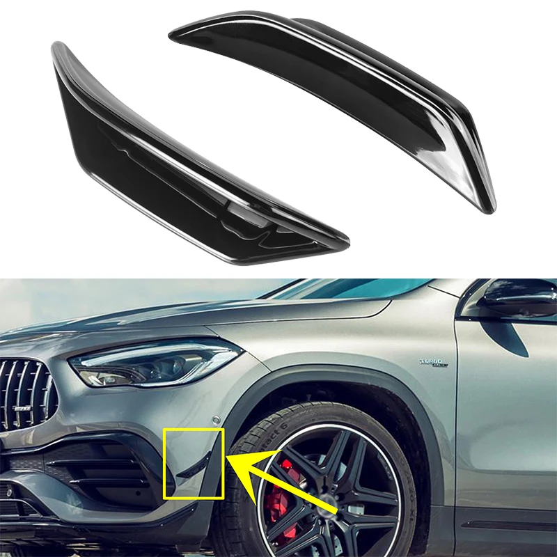 For Mercedes Benz  H247 GLA200 GLA220 GLA250 GLA35 GLA45S AMG 2020-2024 Front Bumper Side Fender Air Vent Cover Trim Canard Lip