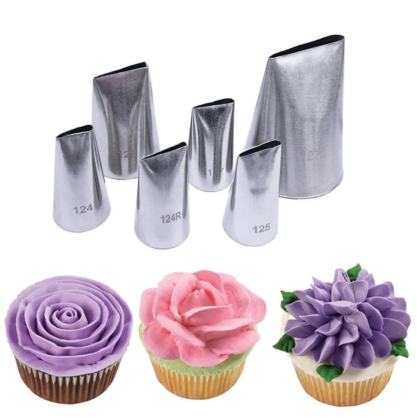 Extra Large 127D Rose Petals Icing Piping Nozzles Cake Decorating Pastry Tip Sets Fondant Cake Tools