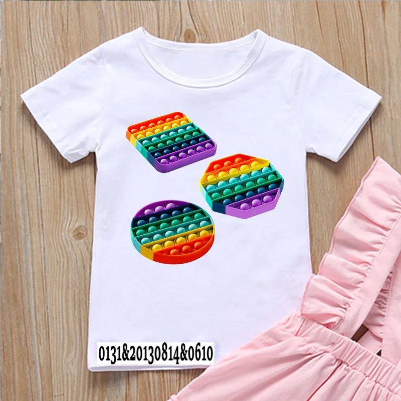 New Cute Shiatsu Game Funny поп ит Pop It T-Shrit Try T Shirt Waterful Print Boys Girls Kids Clothes Children Clothing