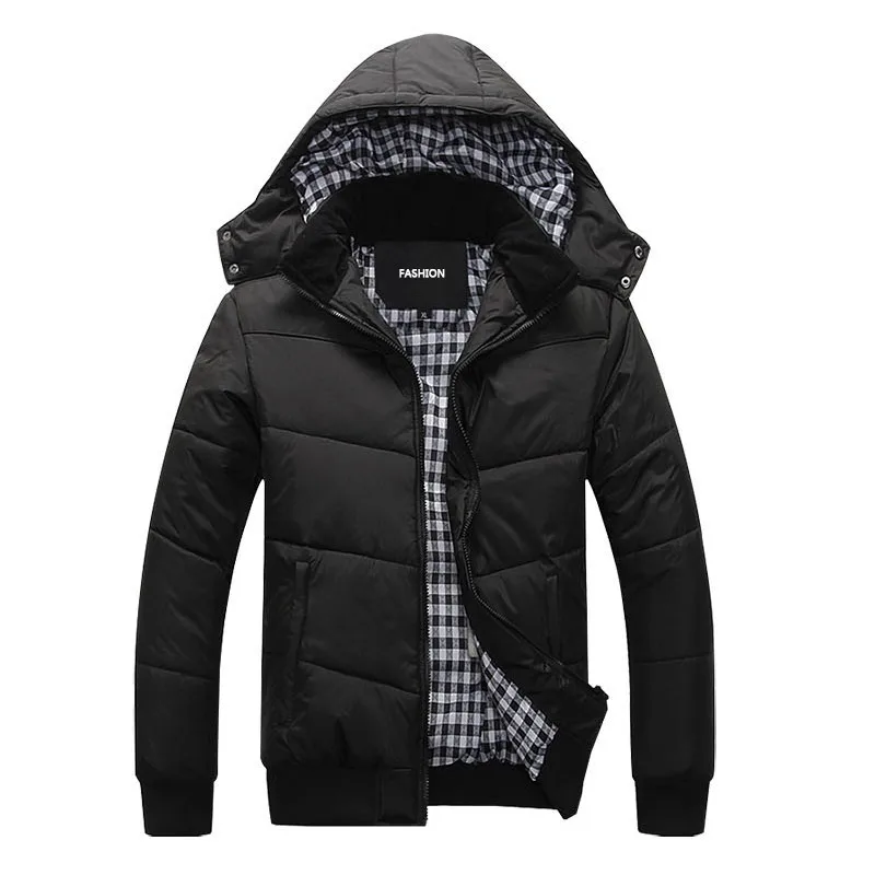 Men\'s Down Jacket Winter Warm Cotton Men\'s Hooded Coat Padded Hood Thickened Wool Collar Korean Style Down Jacket Coat 2020 New