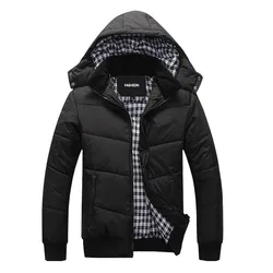 Men's Down Jacket Winter Warm Cotton Men's Hooded Coat Padded Hood Thickened Wool Collar Korean Style Down Jacket Coat 2020 New