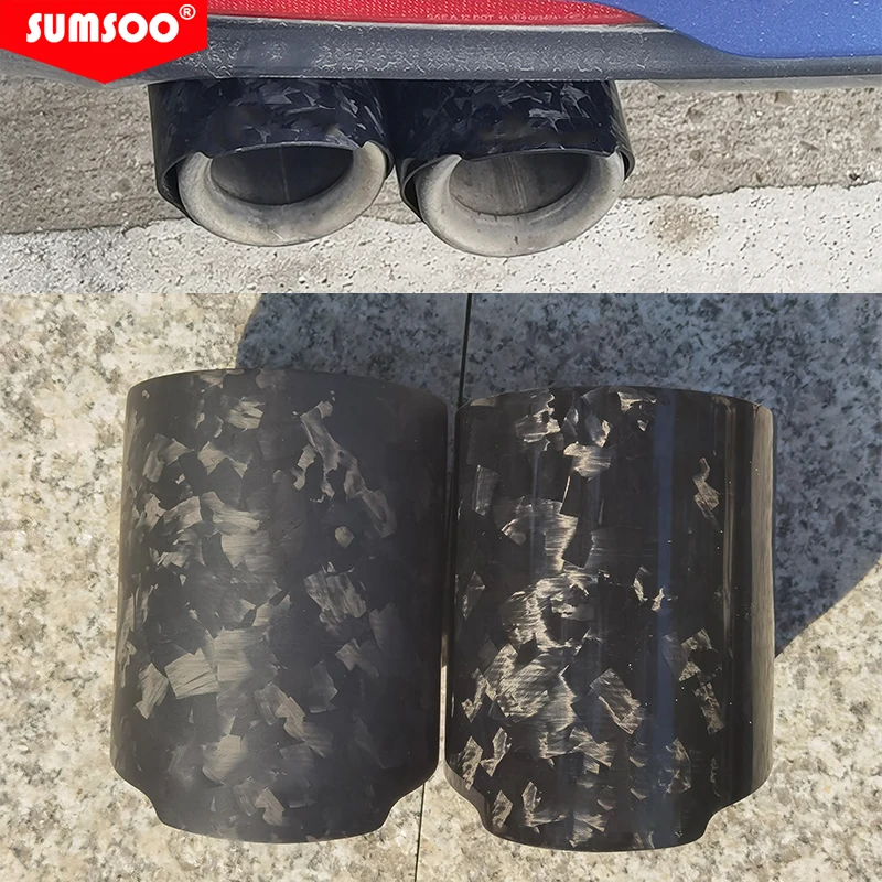 SUMSOO car exhaust pipe modification accessories straight side carbon fiber shell muffler tailtip decorative cover