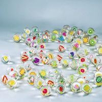 10pcs/lot Funny Fruits Clear Rubber Bouncing Bouncy Balls Floating Juggling Jumping Outdoor Sports Toys for Baby Kids Gift 25mm