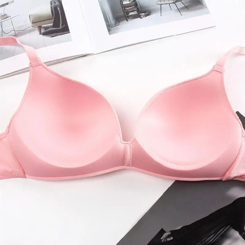 Thin Triangular Cup Bra Adjustable Shoulder Strap Gather Brassiere Wireless Anti-glare Bralette Seamless Sleeping Women Lingerie image 3
