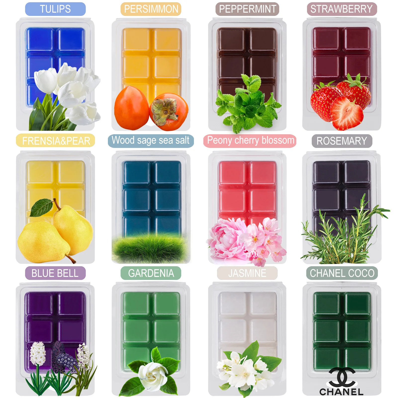 Scented Wax Melts Scented Air Freshener Handmade Plant Fruits Fragrance Soy Wax for Aroma Candles Candle Making Supplies