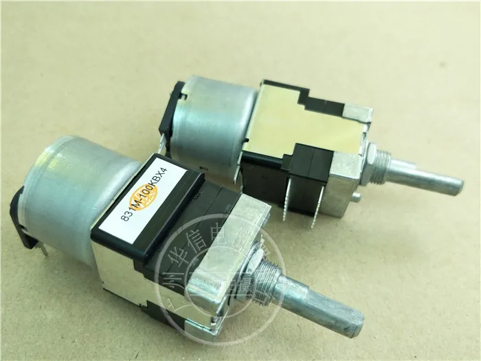 1pcs/lot for Japan ALPS RK168 Quadruple Motor Potentiometer 100KBX4 B100K Handle Length 25MMF