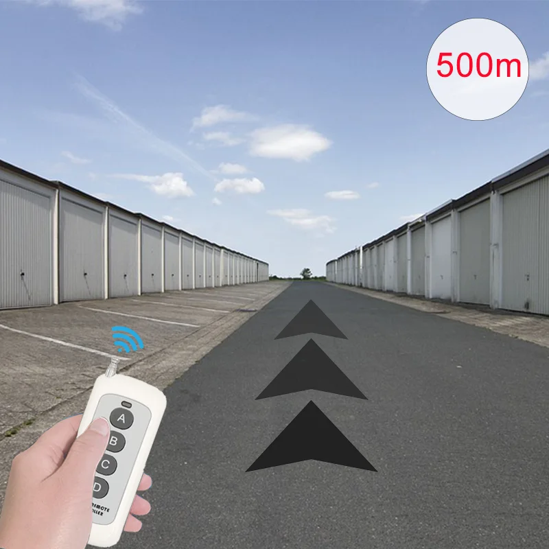 범용 무선 RF 원격 제어 컨트롤러, 게이트 차고 도어 알람 수신기용, 배터리 포함, 4 버튼, 433.92 Mhz