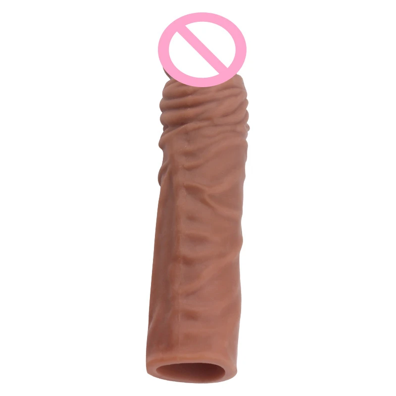 Realistic Penis Extension Cock Sleeve Reusable Silicone Penis Enlarger Delay Condoms For Men Dildo Enhancer Sex Toys Adults 18+