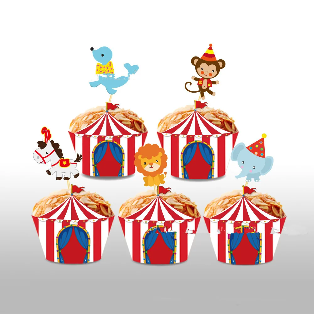 Circus Clown Lion Kuchen Topper Elefanten Junge Mädchen Geburtstag Partei Liefert Affe Stroh Bogen Kid Backen Liefert Dessert Liebe Geschenke – Detail 3