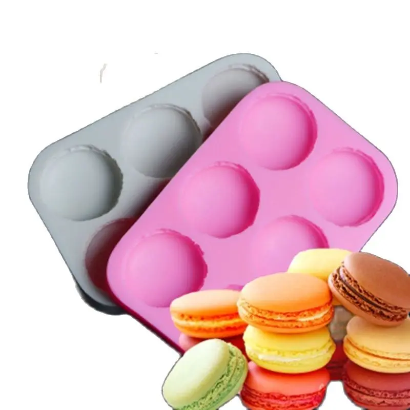 6 Holes Macaron Silicone Mold Fondant Mold Cake Decorating Tools Chocolate Mold K179