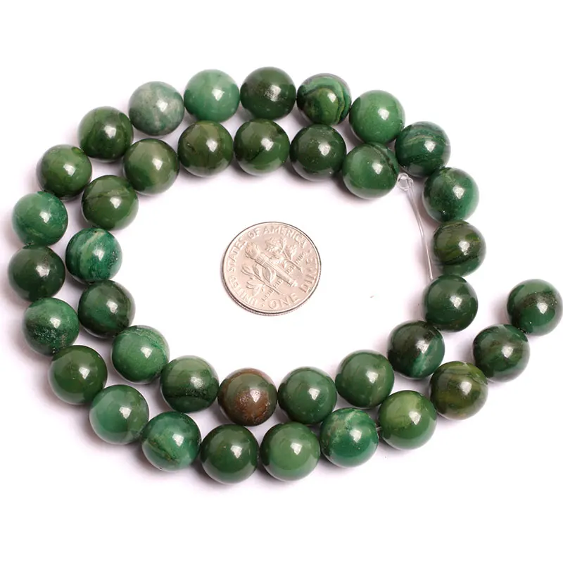 6mm 8mm 10mm Green African Jades (Jadeite) Acceories Beads Natural Jades Round Beads For Jewelry Making Strand 15\