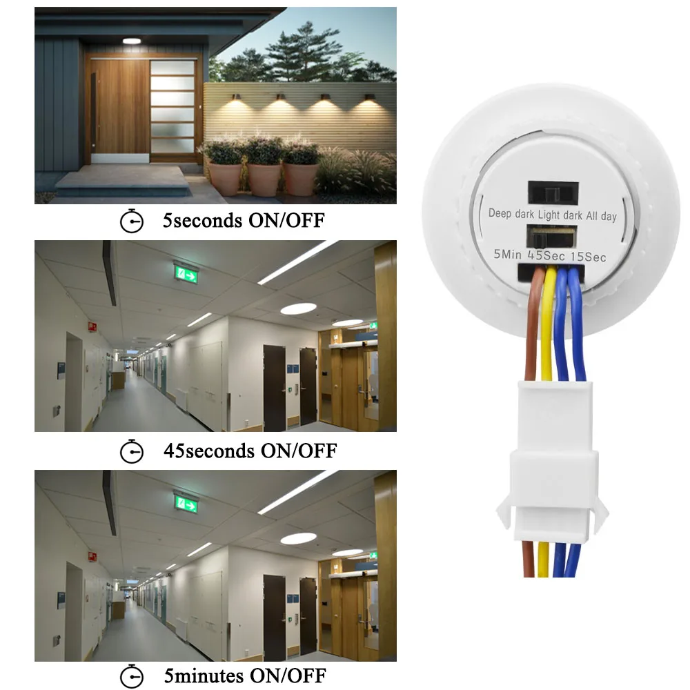 Interruttore sensore di movimento PIR 110V 220V Mini Smart Detector modulo Timer regolabile a infrarossi per automazione domestica luce LED fai da