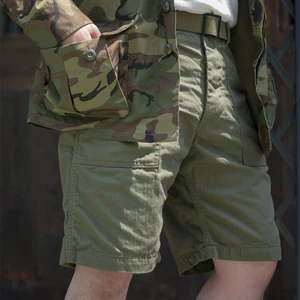 Kısa pantolon ile giyinmiş vintage zeytin yeşili erkekler rahat, taktik giyim, askeri şort pamuk yaz HBT, 2023, OG107 zeytin yeşili pantolonlarda 12 büyük satış-no. 4