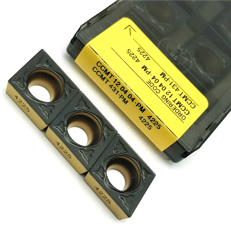 Imagem -02 - Metal 10 Peças Ccmt120404 Ccmt120408 Pm4225 Carboneto Externo Cortador Torneamento Inserções Torno Ferramentas Ccmt 120408 120404 Peças de