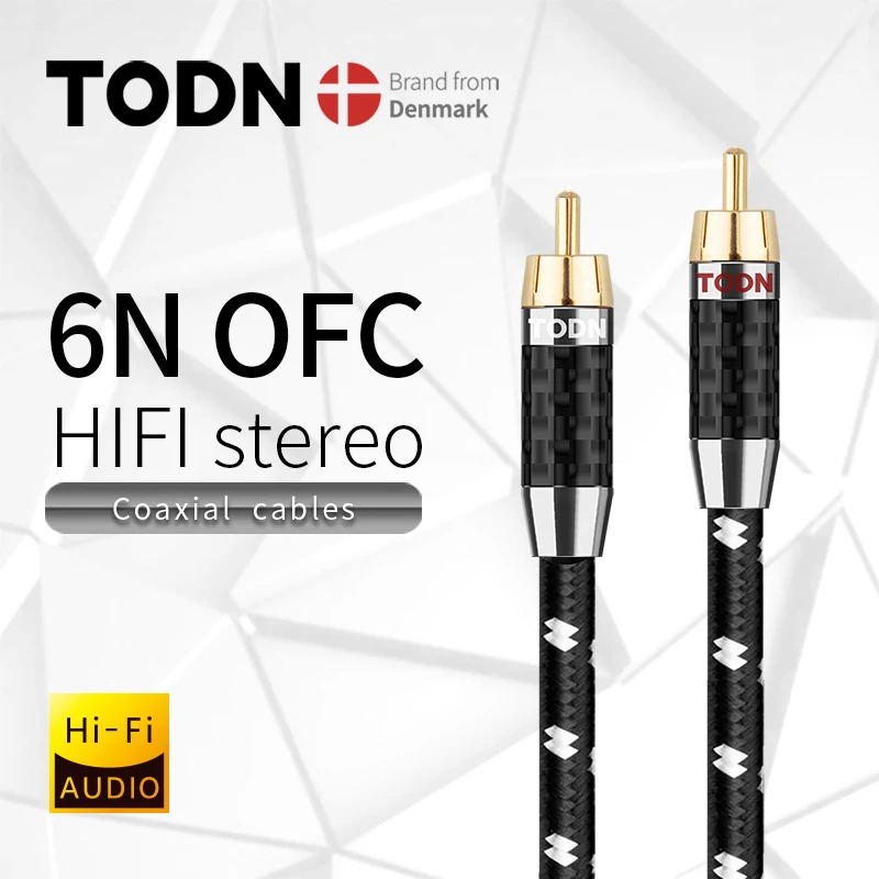 

TODN ofc Audio Cable Male to Male 75Ω Premium SPDIF Coaxial RCA Cable for Sound Bar CD DVD Digital TV