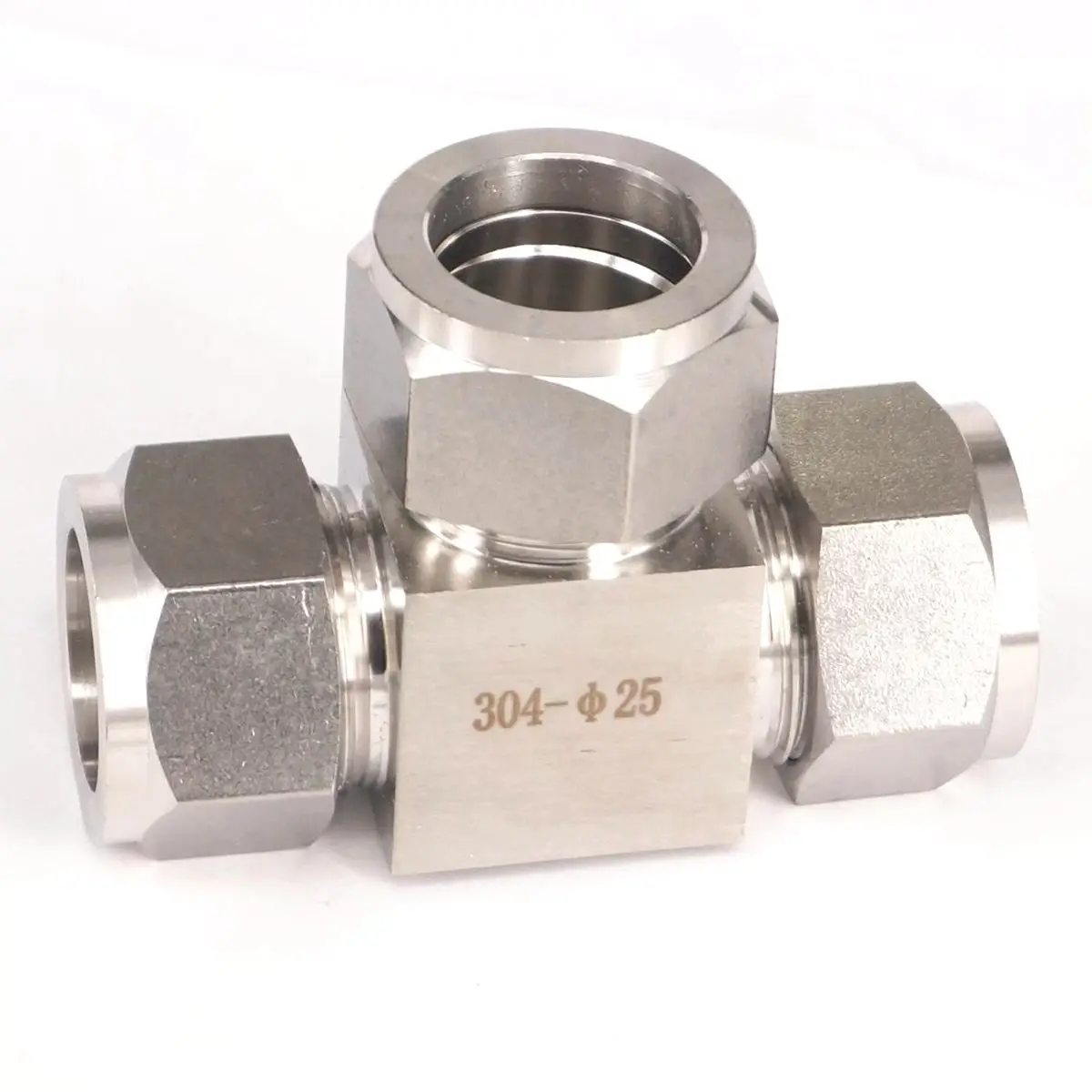 

Fit Tube O.D 25mm Tee Equal 3 Ways 304 Stainless Steel Ferrule Pneumatic Air Compression Fitting Adapter