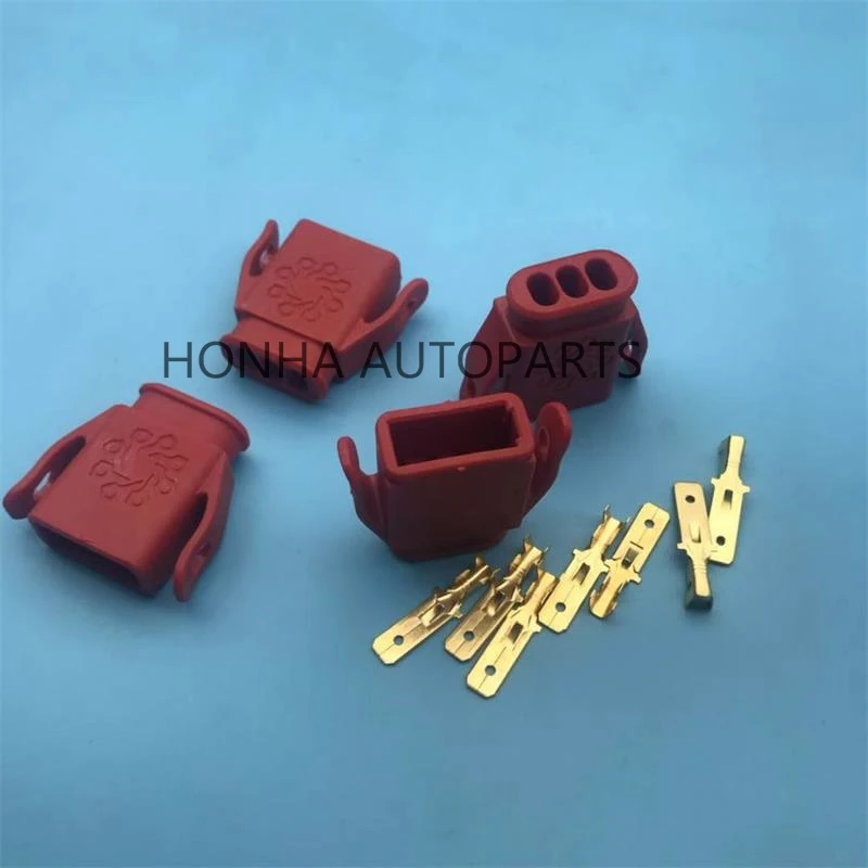 Free shipping 16/50/100 pcs tyco 3 pin unsealed wire harness connector with relevant terminals