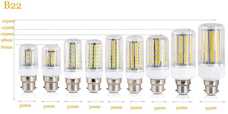 Lampadine a LED B22 5730 SMD 12W 15W 20W 25W 30W AC 220V Lampada bianca fredda calda luminosa casa sostituisci Lampada ampolla Bombillas