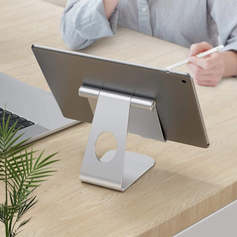 حامل لوحي من الألومنيوم لهاتف Apple Ipad يدعم حامل التابلت لجهاز Ipad Iphone Iphone Samsung Huawei Smart Phone 180 درجة دوران