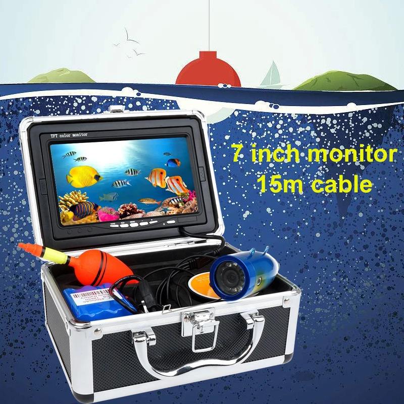 

15m Cable Fish Finder 7inch 720P 1000TVL Underwater Ice Carp Fishing Camera For Winter Sea Fishing DVR Recorder Waterproof CCTV