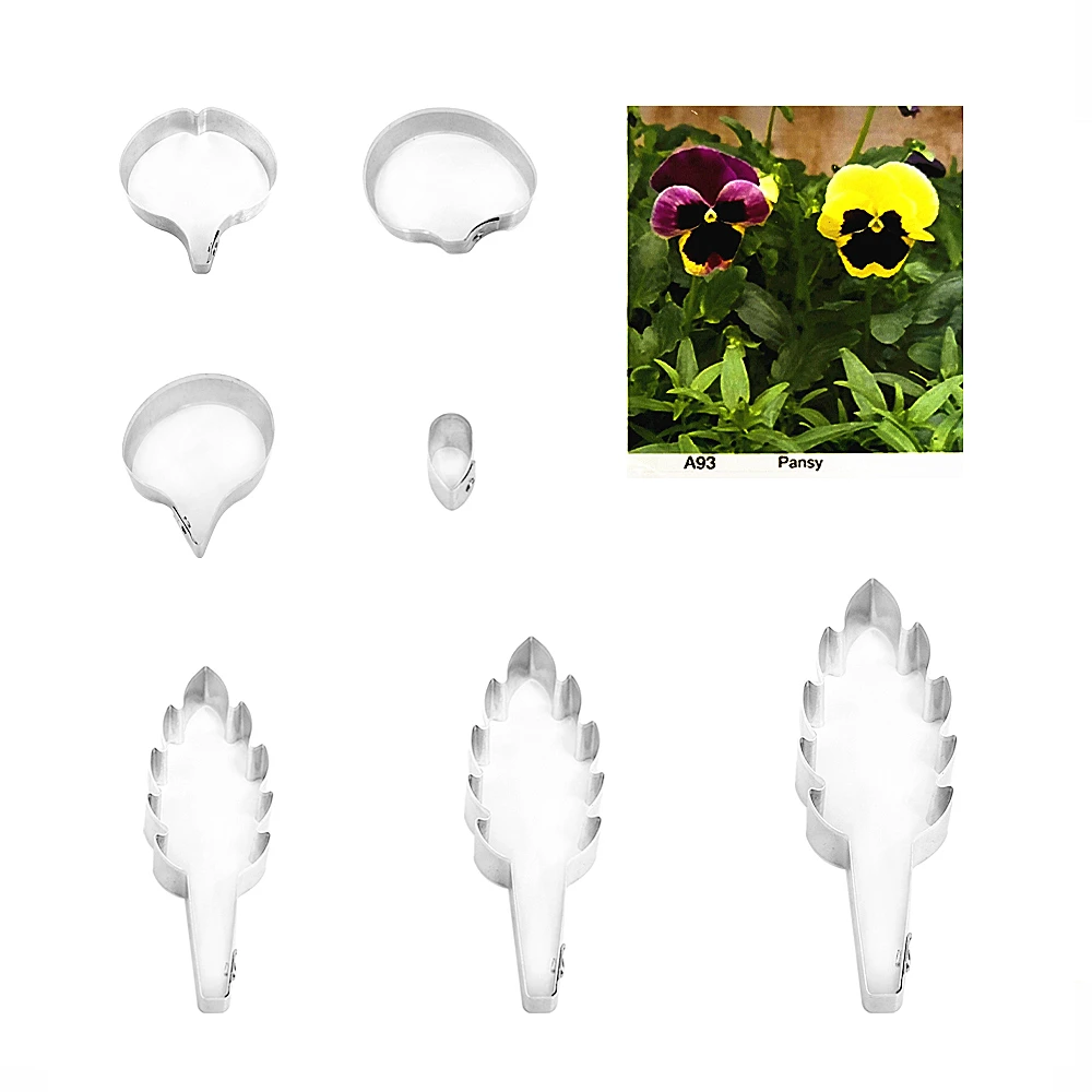 Pansy fondant sugar flower cutters baking cake decorations Polymer Clay Cold Porcelain gumpaste tools