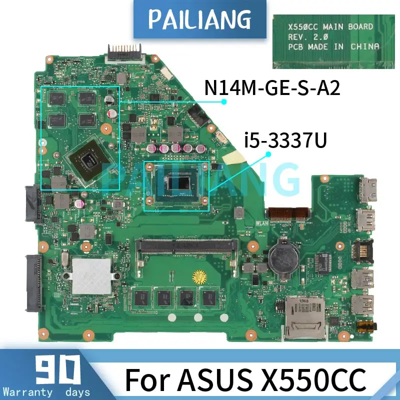 X550CC For ASUS X550C X550V X550CL X550VB Y581C MAIN BOARD i5-3th 60NB00W0-MB9020 GT720M 2G With RAM DDR3 Notebook Mainboard