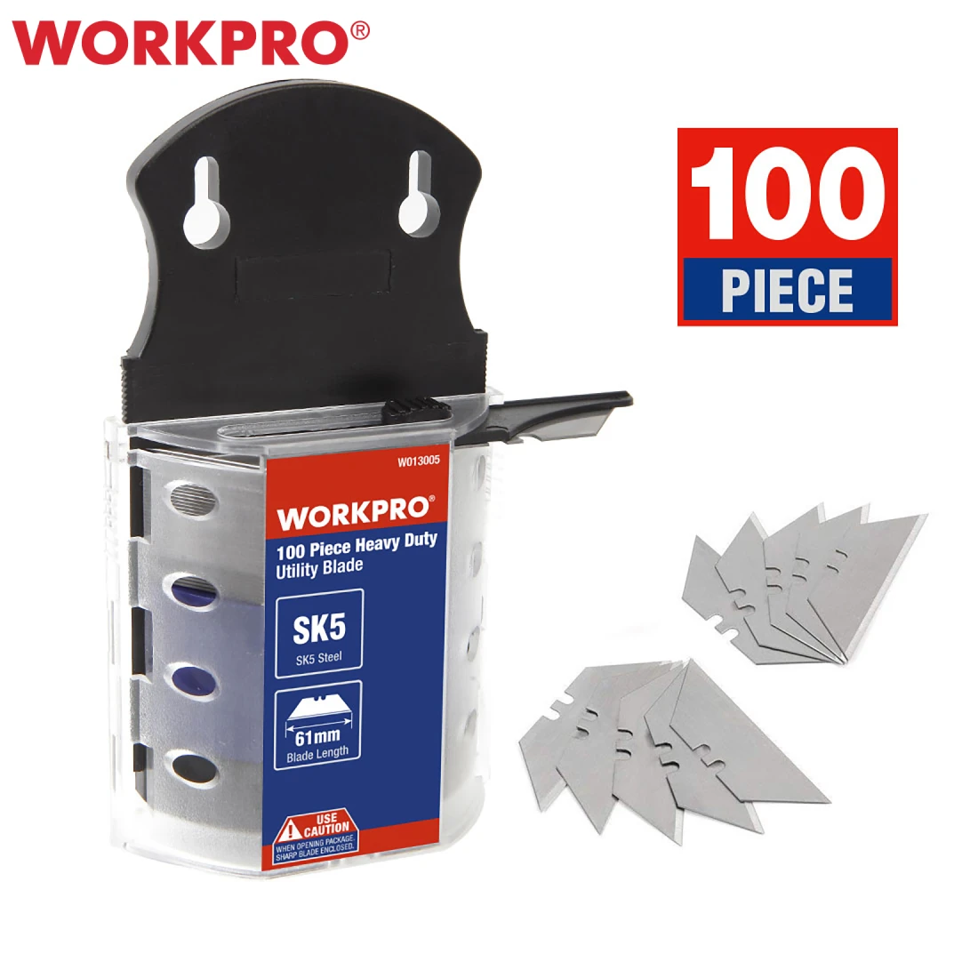 Workpro-Cuchillas resistentes, accesorio original de acero para cuchillo SK5, 100 piezas/lote