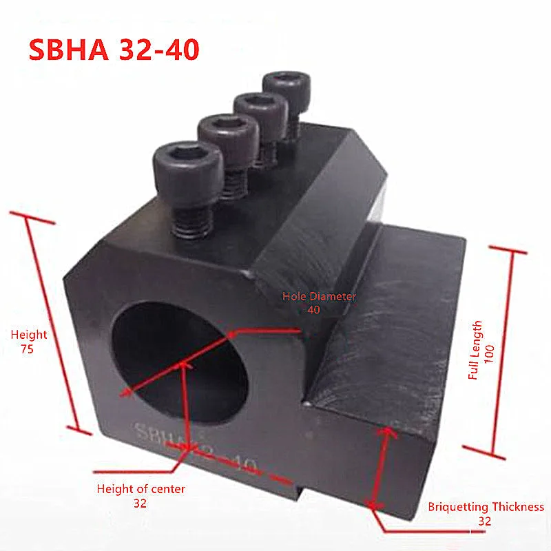 SANAI SBHA  16/20/25 Center Height Lathe Tool Holder CNC Machinery Internal Auxiliary Tool Holder Diameter 20/25/32/40 Tool Base