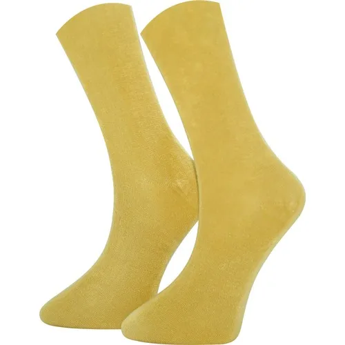 Adabella 6 Double Mustard Yellow Male Bamboo Seamless Socks