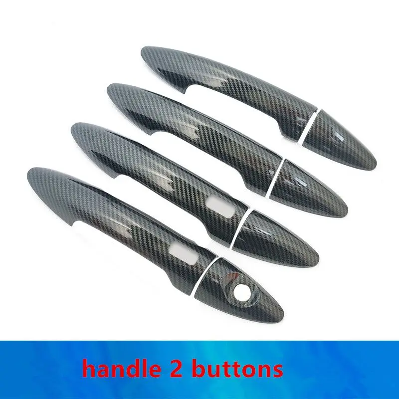 Carbon Fiber Chrome Car Door Handle Cover Decor Trim Stickers For KIA Rio 3 Rio3 K2 2011-2016 Styling Accessories view 5