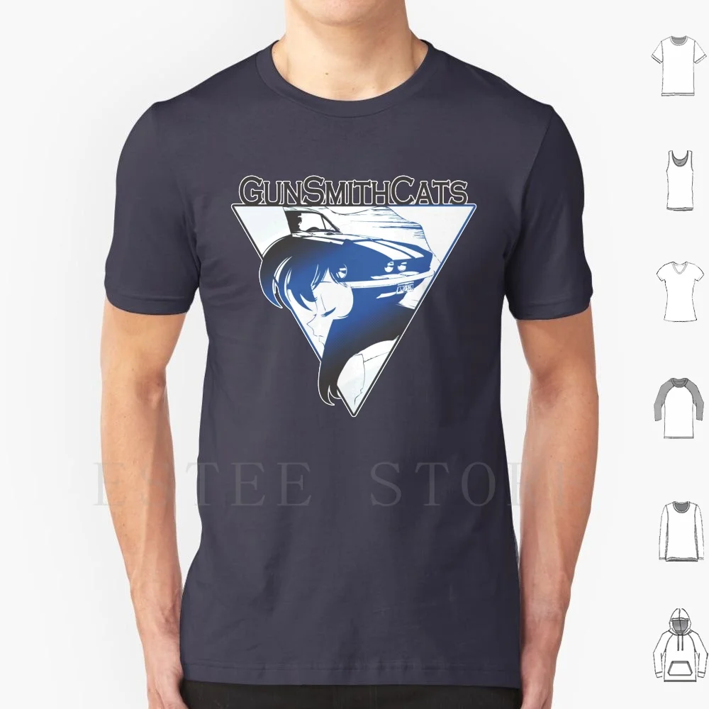 Gunsmith Cats-Rally camiseta azul de algodón para hombre DIY estampado Gunsmith Cats Gun Smith Cats Anime Gall Force Kenichi Sonoda Bubblegum