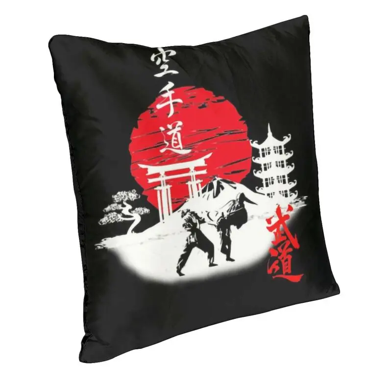 Budo Soul Karate Spirit Throw Pillow Case 40*40cm for Sofa Martial Arts Cushion Cover Velvet Pillowcover Double-sided Printing