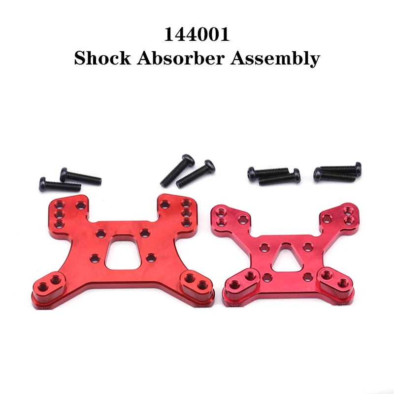 

WLtoys 144001 RC Car Spare Parts 4WD Red Metal 144001-1302 Front and rear Shock Absorber Board Assembly Shock frame 1/14