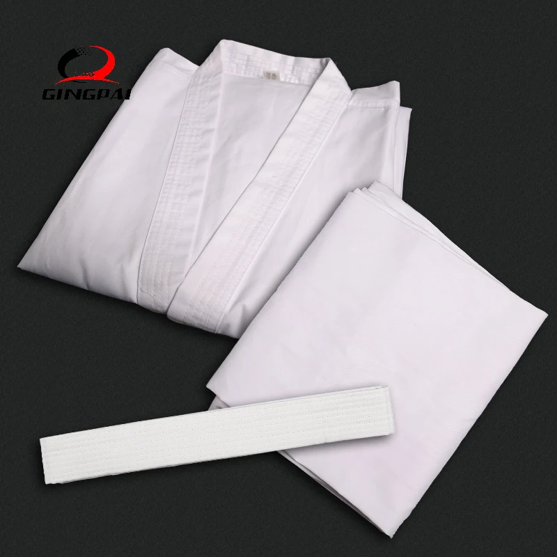 

White Karate Uniform Set With Belt Waistband Judo Taekwondo Uniform For Adult Children School Student Kung Fu Training Gym