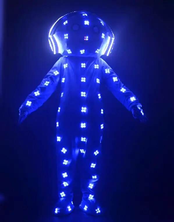 Led Doll Costume Big Head Stage Clothing DJ luminous Light Dress Performance Dance Jumpsuit Nightclub