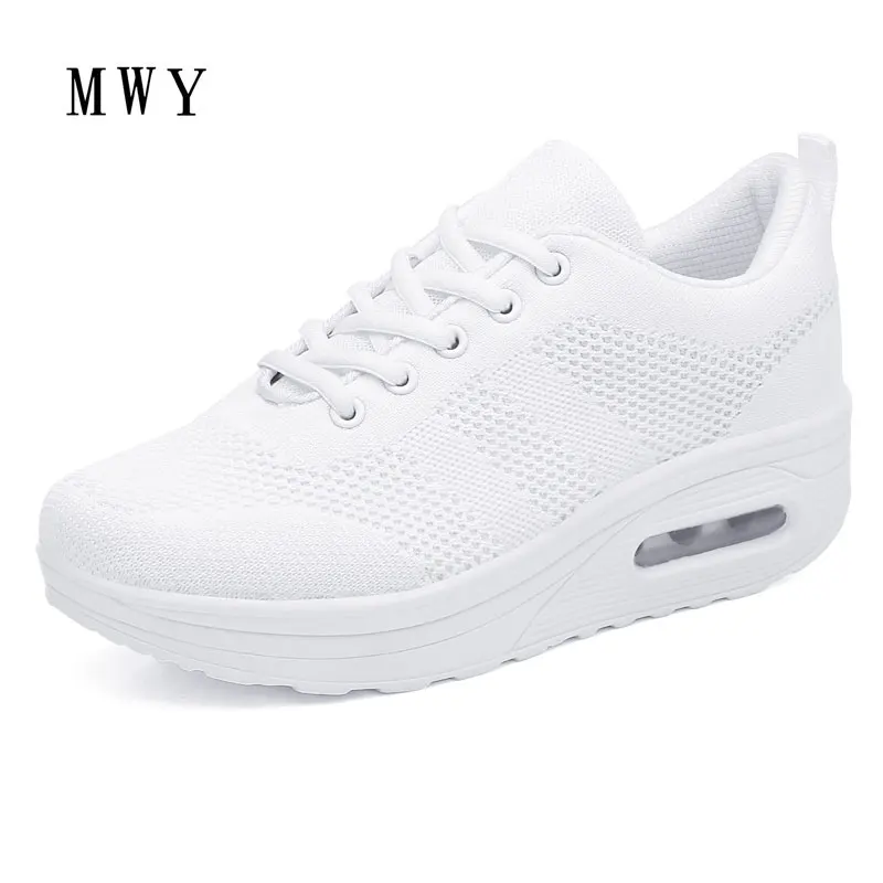 

MWY Women's Sneakers Casual Shoes Fashion Breathable Mesh Platform Sports Shoes Woman Wedges Walking Sneakers Zapatos Mujer