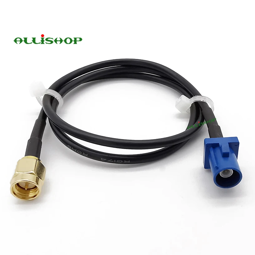 ALLiSHOP SMA Male To Fakra C male RG174 cable assembly Jumper Pigtail 10cm/15/20/30/50cm/1m SMA plug to Fraka C RG174 Cable