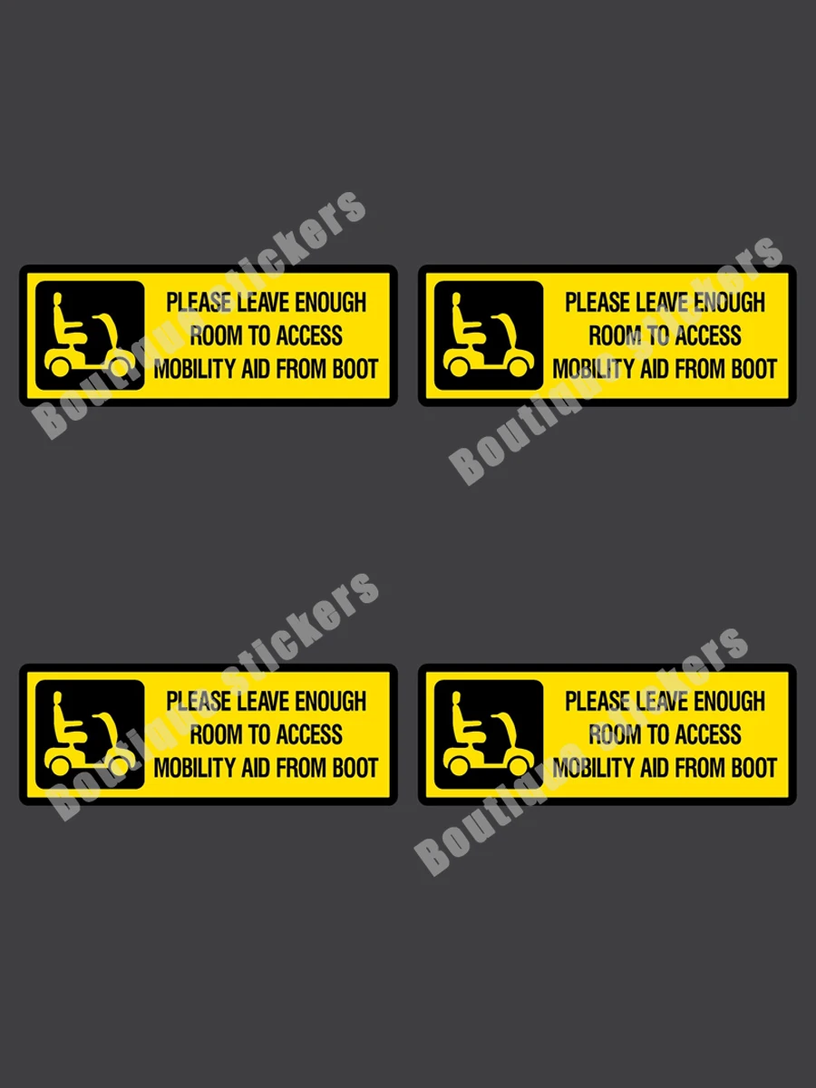 4x please make room for disabled person’s movement stickers auxiliary PVC vinyl stickers are suitable for cars, parking lot