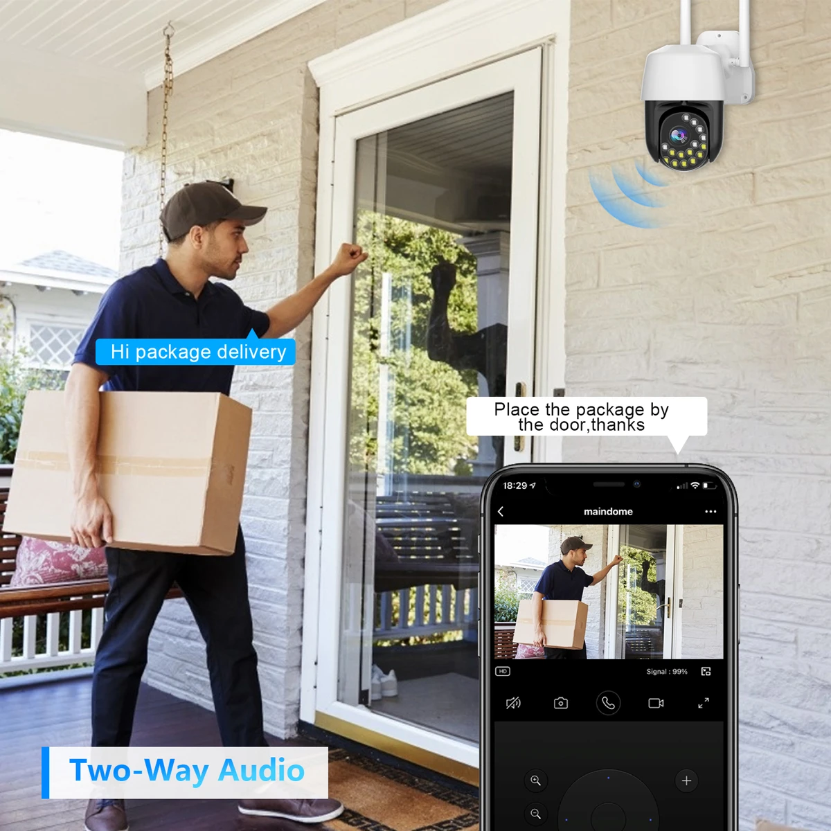 Outdoor PTZ Wireless IP Camera Auto Tracking 3MP Cloud Home Security Wifi Camera 10X Digital Zoom Speed Dome Camera 15pcs LEDS