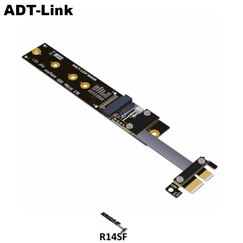 

M.2 M key NVMe SSD To PCI-e PCIe x1 Adapter Riser Card Flexible Flat Cable M2 keyM PCI-Express pci express 1x Gen3.0 R14SF